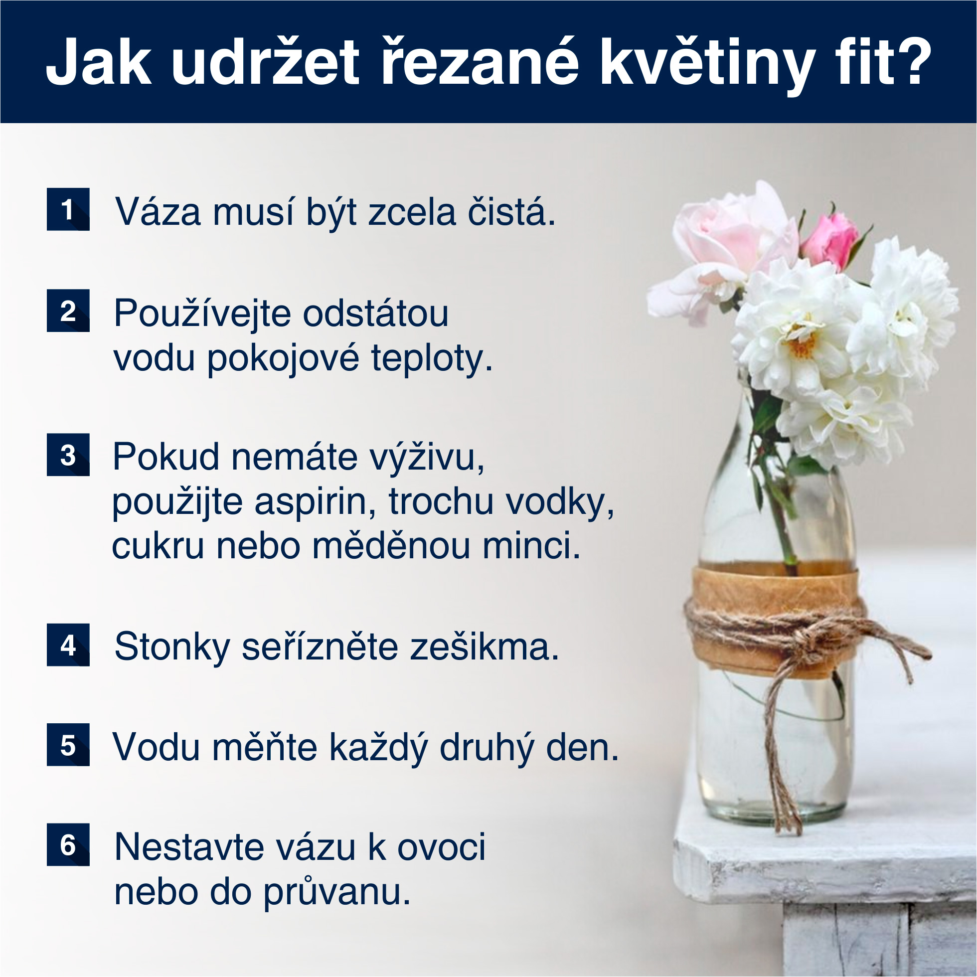 Jak udržet řezané květiny fit